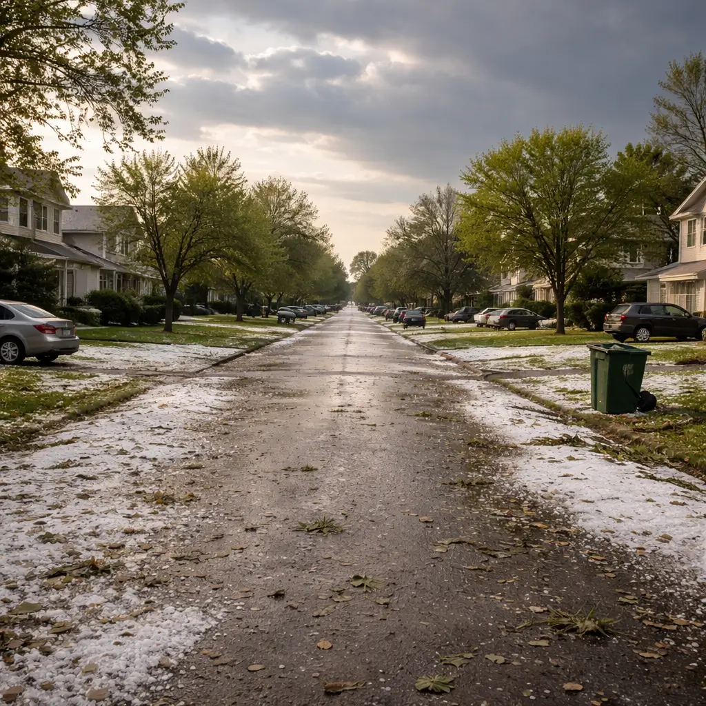 Street after a hailstorm