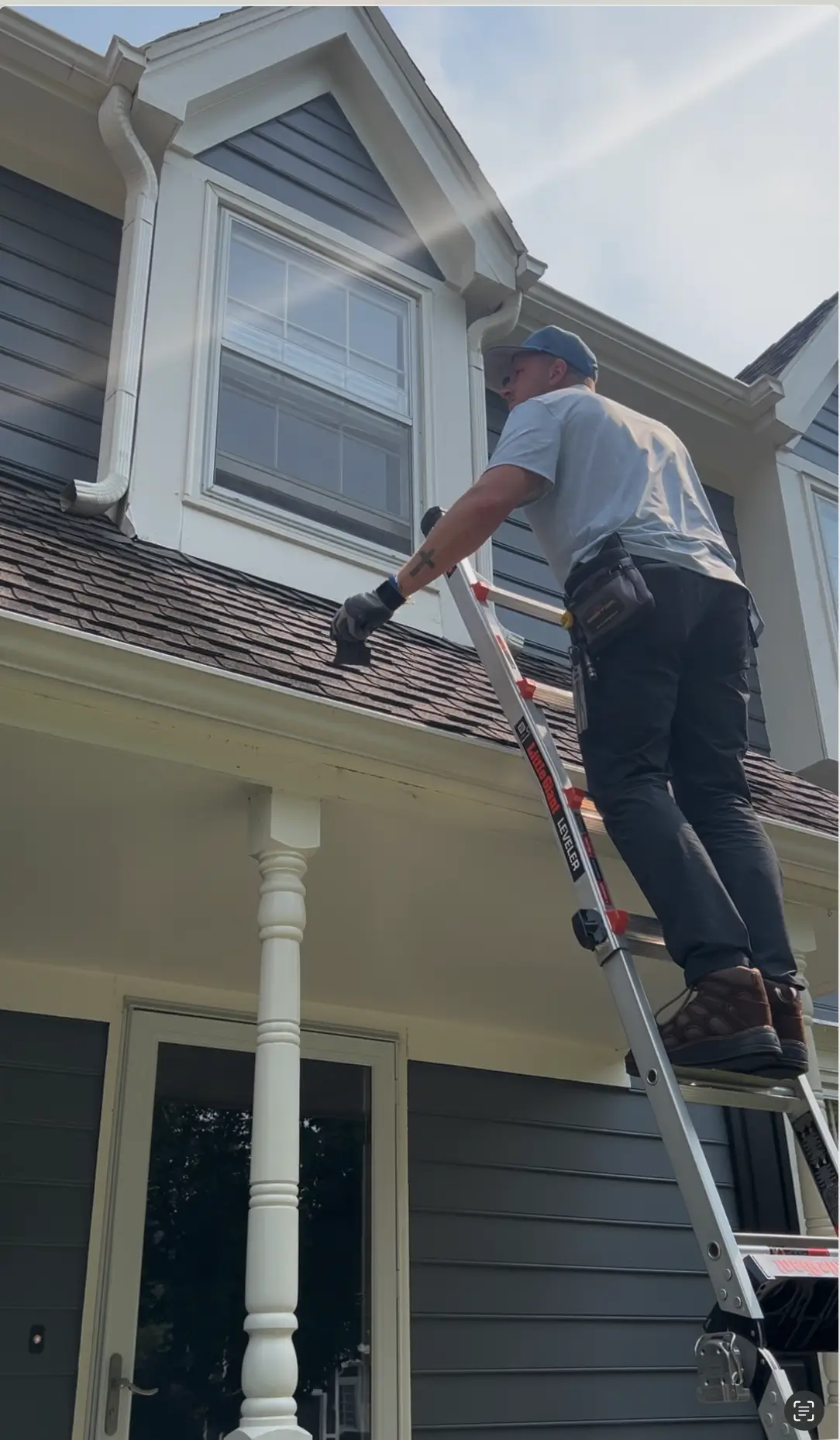 Man doing roofing work